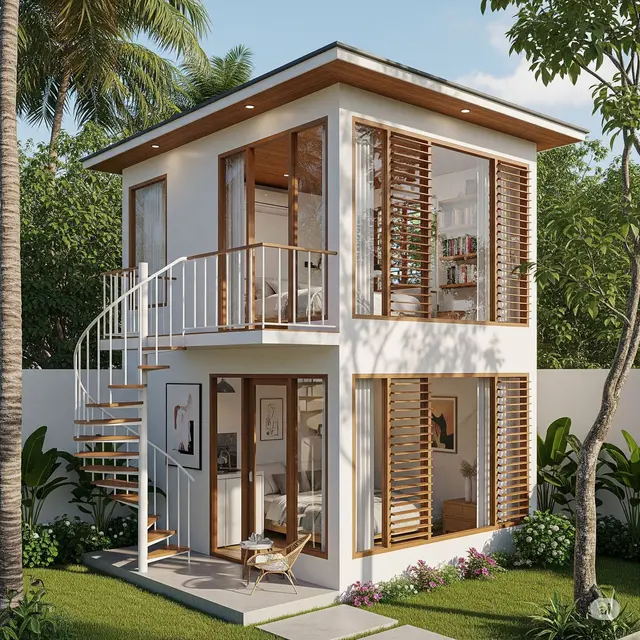 10 Inspirasi Desain Rumah 4x4 Sederhana 2 Lantai 2 Kamar, Mungil tapi Nyaman - Hot berita69.org