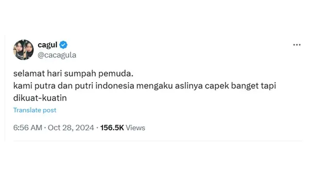 6 Cuitan Sumpah Pemuda Ala Netizen Ini Bikin Tepuk Jidat, Banyak yang Relate - Hot berita69.org