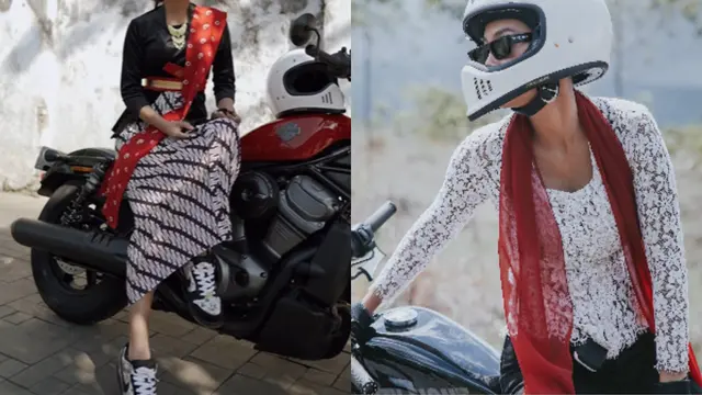 6 Potret Erika Carlina Mengendarai Motor dengan Kebaya, Tampilkan Pesona Kartini Era Modern - Hot berita69.org