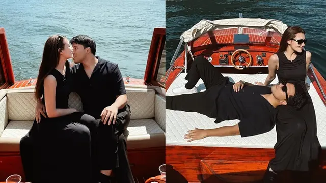 7 Potret Aaliyah Massaid dan Thoriq Halilintar Naik Speed Boat Mewah di Danau Como - Hot berita69.org
