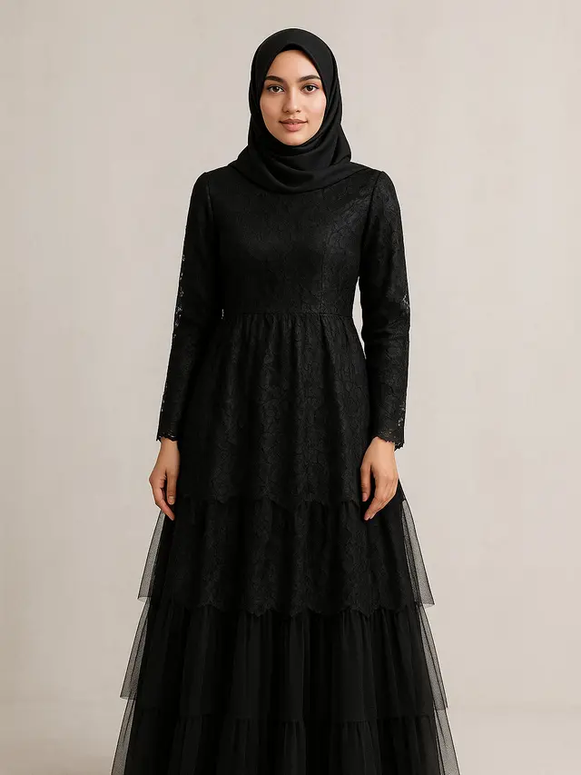 8 Gamis Brokat Hitam Berlapis Tile 2025 Ini Bisa Ubah Gayamu Jadi Super Anggun - Hot berita69.org