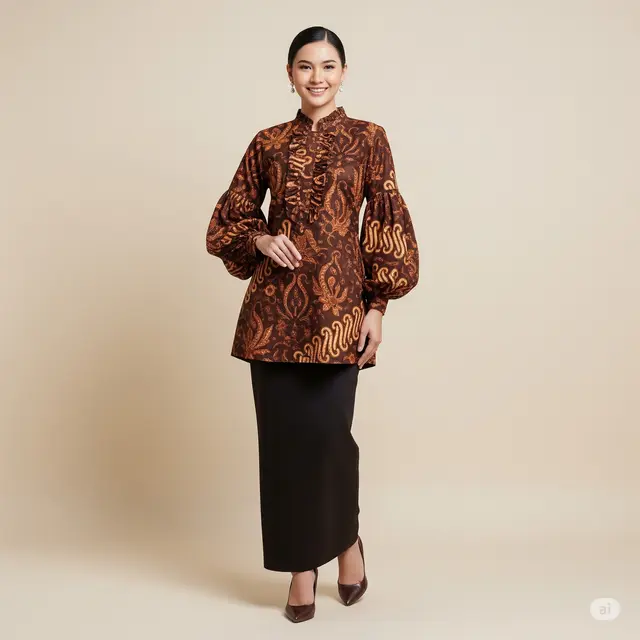 8 Model Baju Batik Lengan Bishop Midi Dress, Rekomendasi 2025 - Hot berita69.org