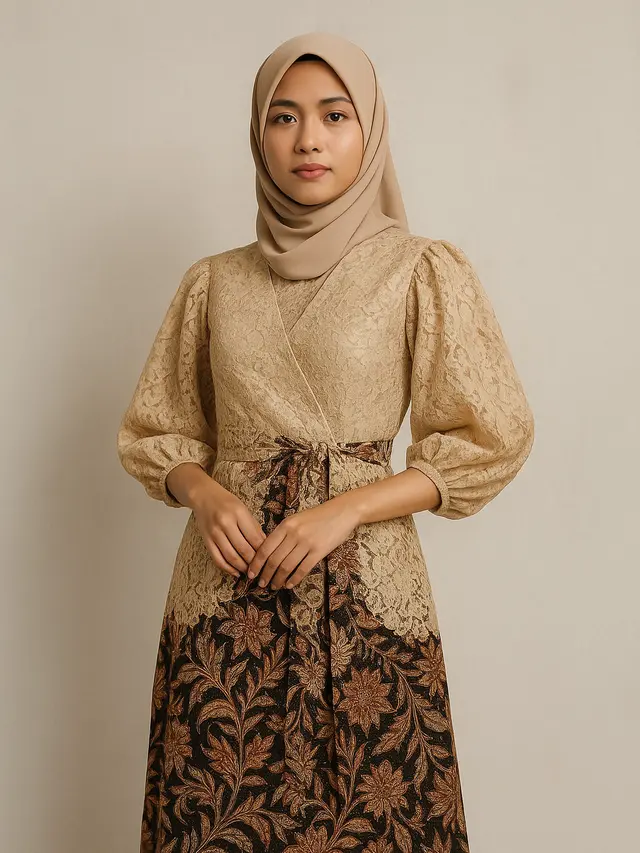 8 Model Dress Batik Brokat Kimono Lengan Puff 2025, Ini Padu Padan yang Cocok untuk Berhijab atau Tanpa Hijab - Hot berita69.org