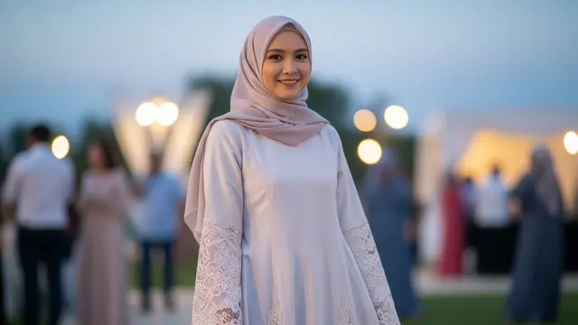 8 Model Dress Panjang Katun Kombinasi Lace Muslim, Fashion Modest Kekinian 2025 - Hot berita69.org