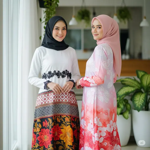 8 Rekomendasi Dress Panjang Motif Bunga Kombinasi Polos Muslim 2025, Elegan & Nyaman - Hot berita69.org