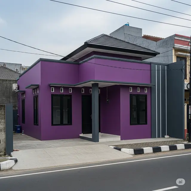 9 Desain Rumah Sederhana Warna Ungu, Tren Hunian Elegan 2025 Bernuansa Modern - Hot berita69.org