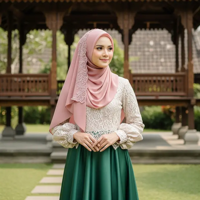 9 Model Gamis Brokat Kombinasi Satin untuk Remaja, Anggun di Berbagai Acara - Hot berita69.org