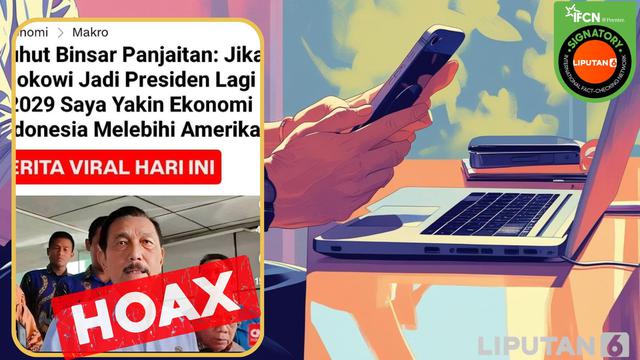 Cek Fakta: Hoaks Artikel Luhut Binsar Pandjaitan Sebut Ekonomi global Indonesia Melebihi Amerika Jika Jokowi Presiden Lagi
