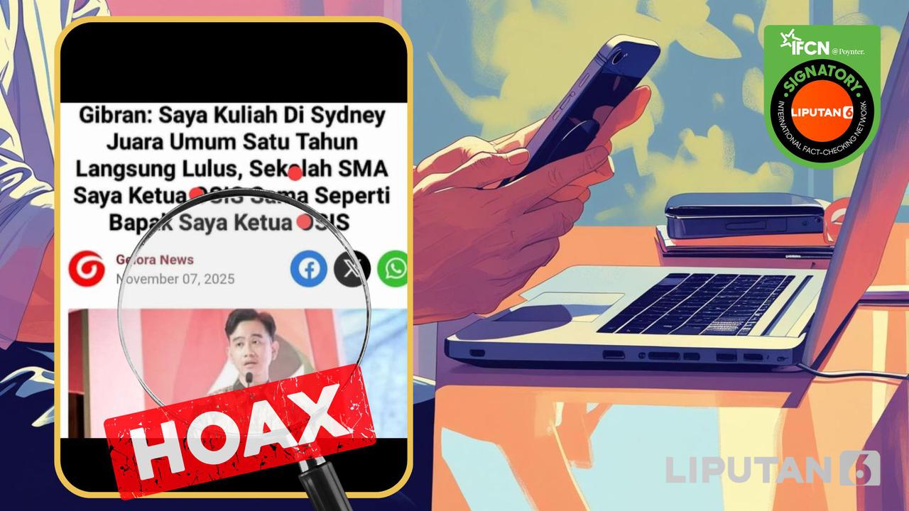 Cek Fakta: Hoaks Artikel Wapres Gibran Sebut Dirinya Juara Umum dan Lulus 1 Tahun Saat Kuliah di Sydney