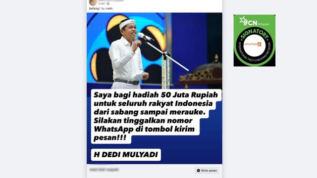 Cek Fakta: Hoaks Dedi Mulyadi Bagikan Rp 50 Juta untuk Warga dari Sabang-Merauke - Cek Fakta berita69.org