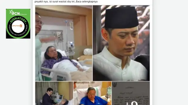 Cek Fakta: Tidak Benar di Foto Ini SBY Masuk RS pada September 2025 - Cek Fakta berita69.org