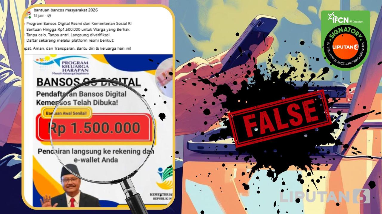Cek Fakta: Tidak Benar Ini Link Pendaftaran Bansos Digital Resmi dari Kementerian Sosial