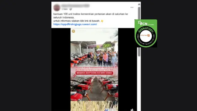 Cek Fakta: Tidak Benar Ini Link Pendaftaran Bantuan Traktor dari Kementan - Cek Fakta berita69.org