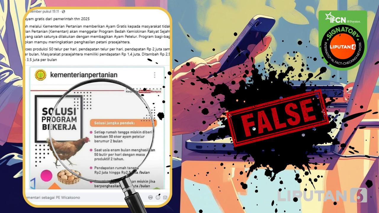 Cek Fakta: Tidak Benar Ini Link Pendaftaran Program Ayam Gratis dari Pemerintah untuk Masyarakat Tak Mampu