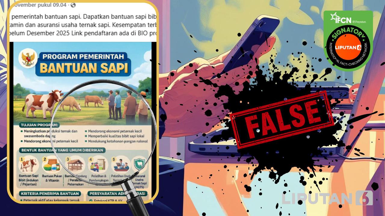 Cek Fakta: Tidak Benar Ini Link Pendaftaran Program Pemerintah Bantuan Sapi