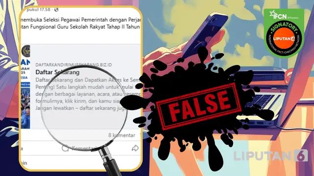 Cek Fakta: Tidak Benar Ini Link Pendaftaran Seleksi PPPK Jabatan Fungsional Guru Pembelajaran Rakyat - Cek Fakta berita69.org