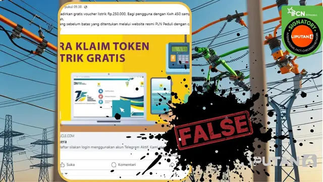 Cek Fakta: Tidak Benar Ini Link Pendaftaran Token Listrik Gratis PLN Peduli untuk Golongan 450-2.200 kWh - Cek Fakta berita69.org