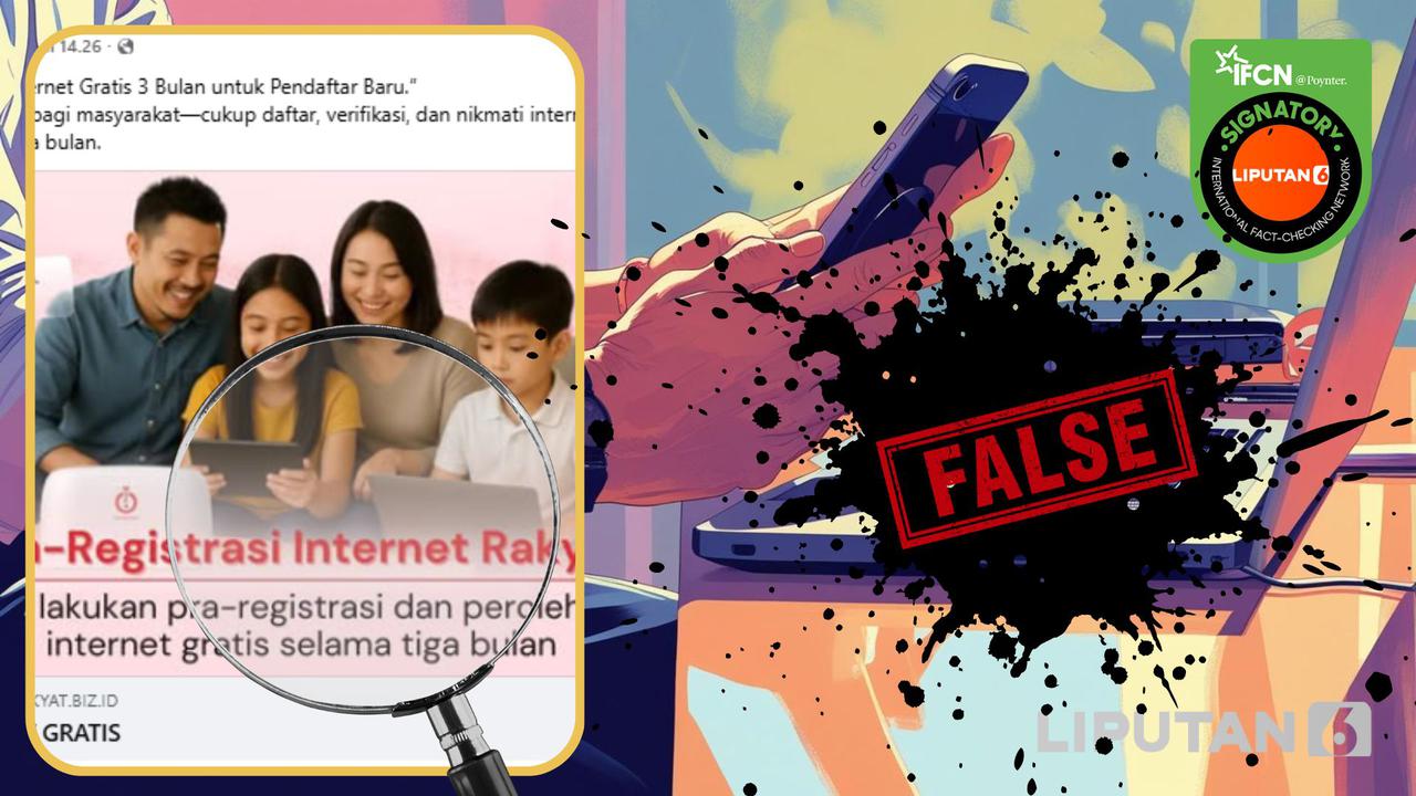 Cek Fakta: Tidak Benar Ini Link Registrasi Internet Rakyat Gratis 3 Bulan untuk Pendaftar Baru
