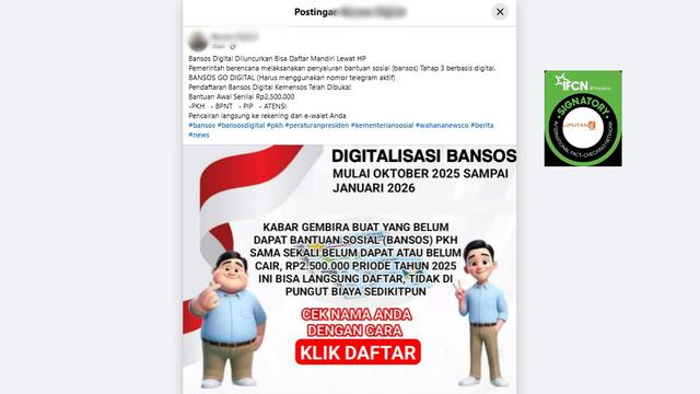 Cek Fakta: Tidak Benar Link Ini Pendaftaran Bansos Digital - Cek Fakta berita69.org