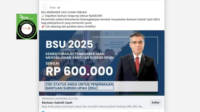 Cek Fakta: Tidak Benar Link Ini untuk Cek Status Penerima BSU Kemnaker 2025 - Cek Fakta berita69.org
