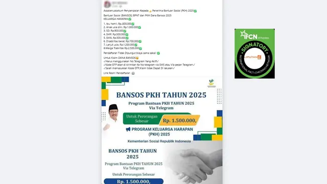 Cek Fakta: Tidak Benar Link Pendaftaran Bansos PKH 2025 Via Telegram - Cek Fakta berita69.org
