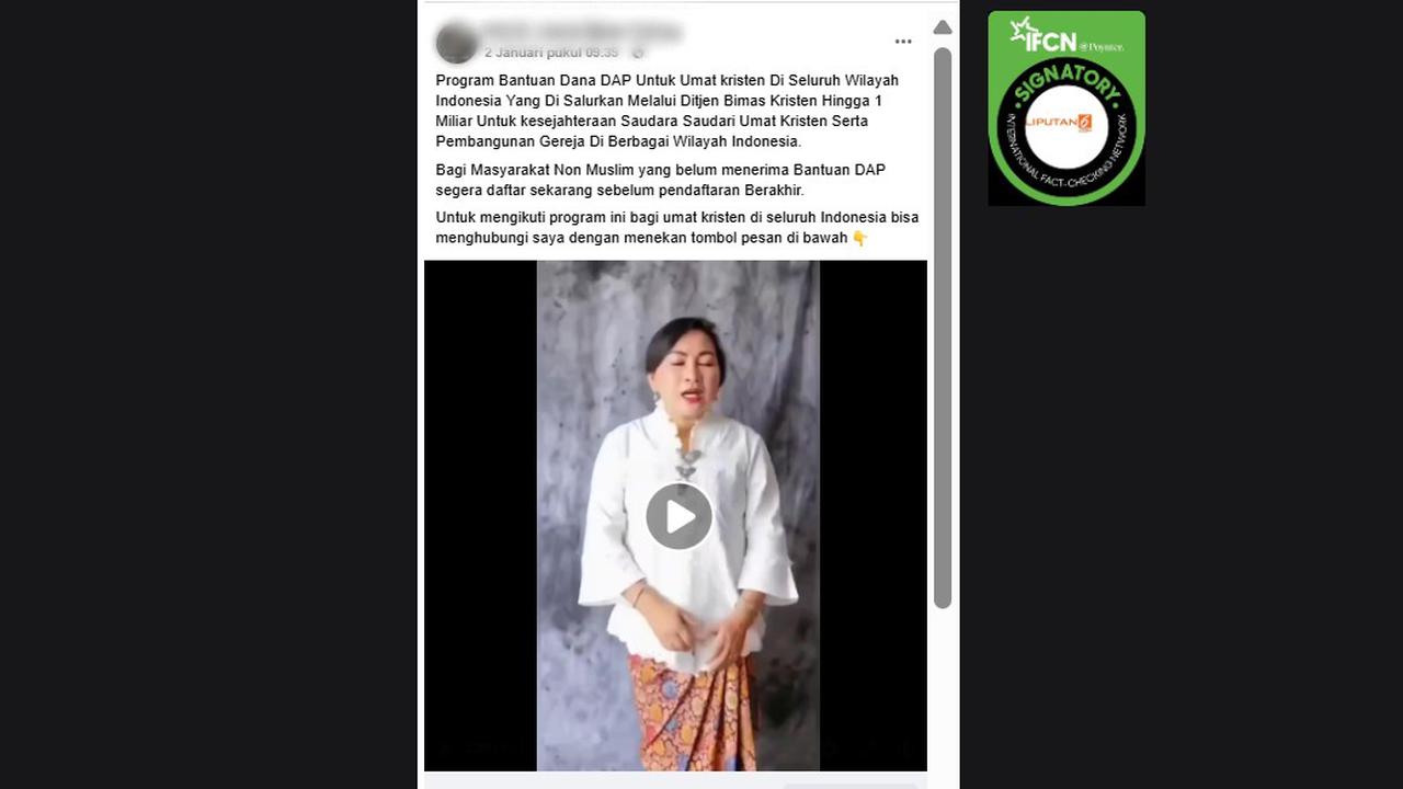 Cek Fakta: Tidak Benar Link Pendaftaran Bantuan Dana DAP untuk Umat Kristen dari Australia
