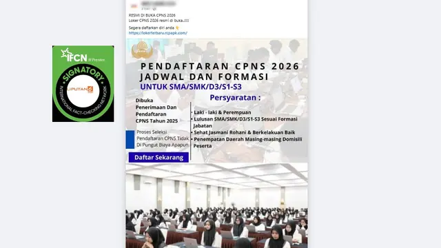 Cek Fakta: Tidak Benar Link Pendaftaran CPNS 2026 - Cek Fakta berita69.org
