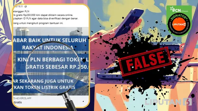Cek Fakta: Tidak Benar Pelanggan PLN Dapat Token Listrik Gratis Rp 250 Ribu dengan Daftar Online Lewat Link Ini - Cek Fakta berita69.org
