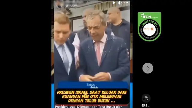 Cek Fakta: Tidak Benar Video Presiden Israel Dilempari Telur Busuk - Cek Fakta berita69.org