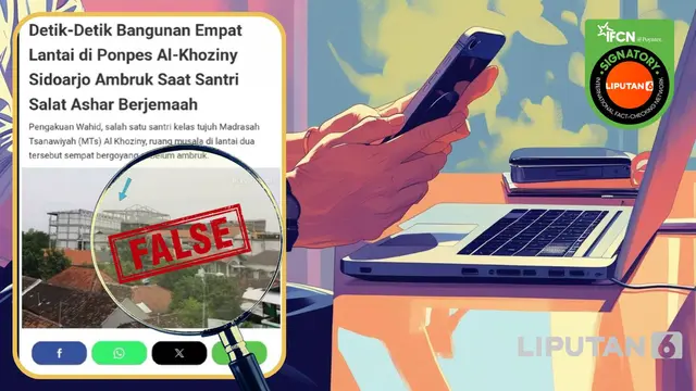Cek Fakta: Tidak Benar Video yang Diklaim Detik-Detik Ambruknya Ponpes Al-Khoziny Sidoarjo - Cek Fakta berita69.org