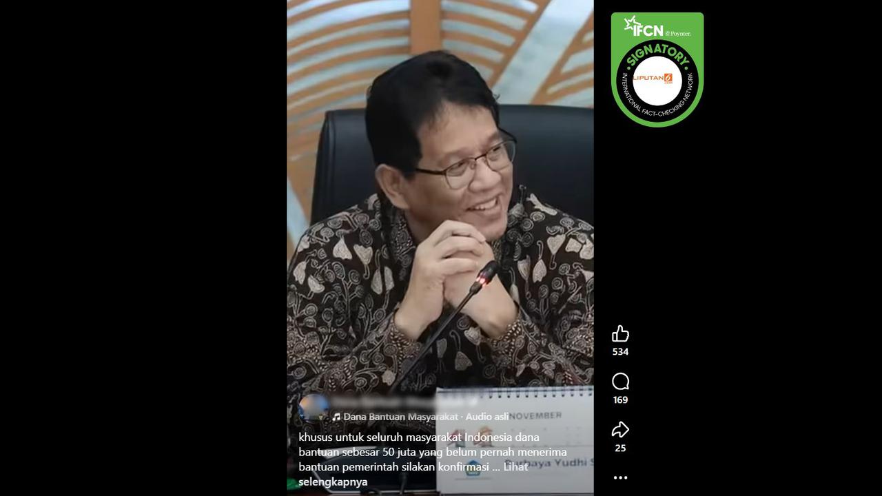 Cek Fakta: Video Menkeu Purbaya Beri Bantuan Rp 50 Juta Tidak Benar dan Hasil AI