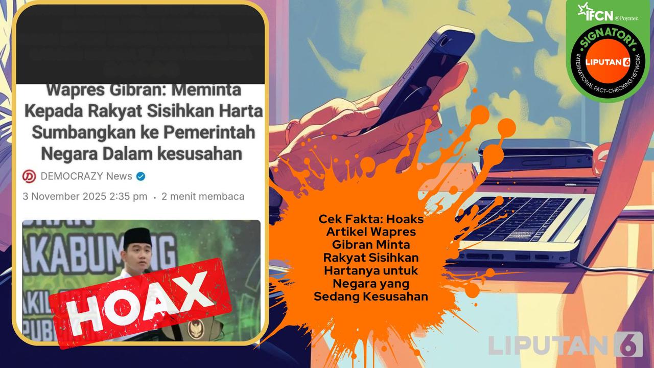 Deretan Artikel Palsu Sasar Wapres Gibran, Simak Faktanya