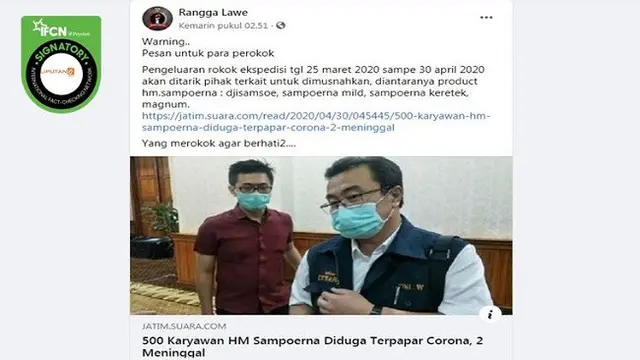 Deretan Hoaks Catut Nama Perusahaan Rokok, Simak Daftarnya - Cek Fakta berita69.org