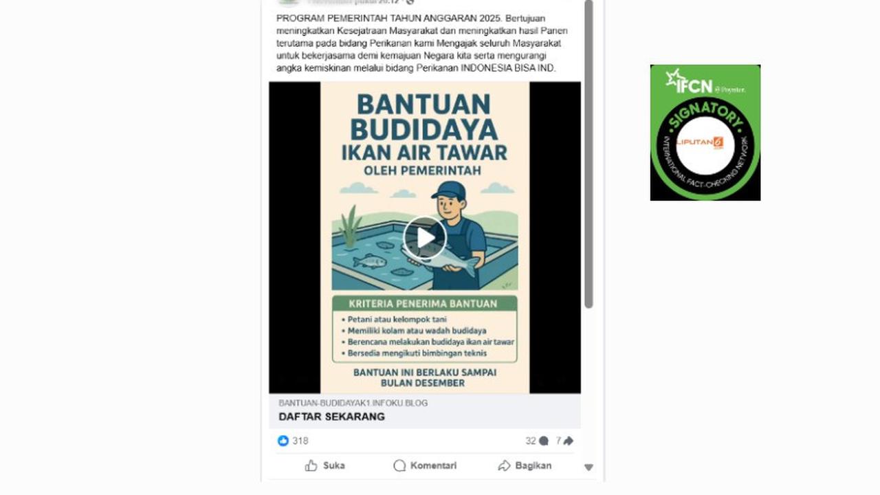 Deretan Hoaks Seputar Bantuan Ikan dari Pemerintah, Simak Faktanya