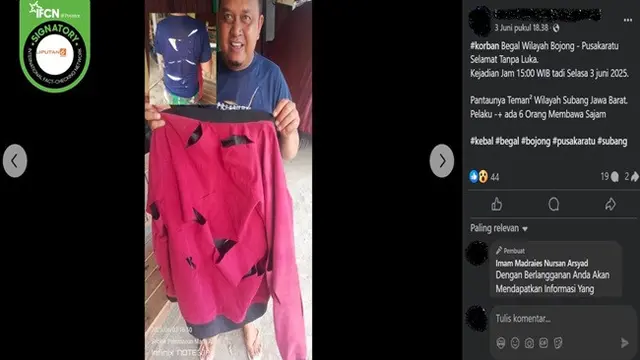 Deretan Informasi Seputar Korban Begal Ini Ternyata Cuma Hoaks, Simak Fakta Sebenarnya - Cek Fakta berita69.org