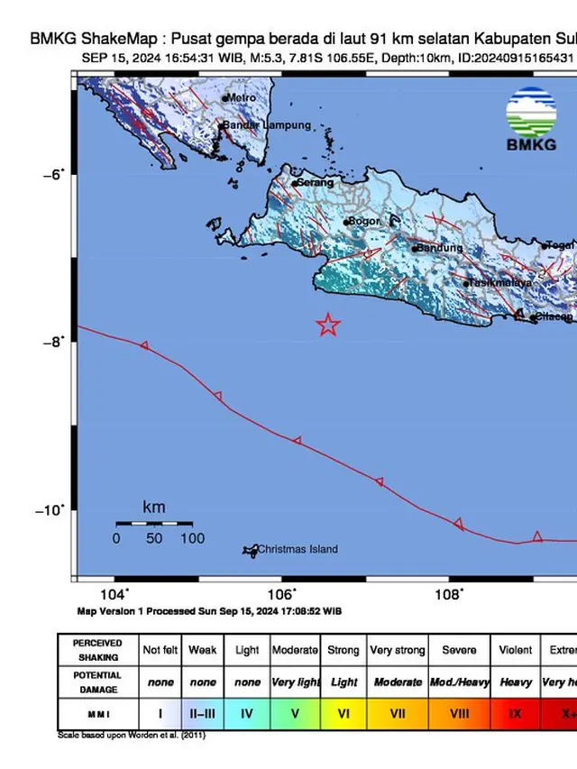 Gempa M 5,3 Guncang Sukabumi Minggu Sore, Tidak Berpotensi Tsunami - News berita69.org