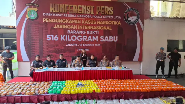 Polda Metro Bongkar Jaringan Narkotika Internasional: Sita 516 Kilogram Sabu, 7 Orang Jadi Tersangka - News berita69.org
