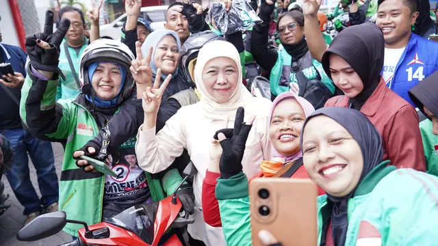 Ratusan Ojol Sidoarjo Bertekad Menangkan Khofifah-Emil di Pilgub Jatim 2024 - Pemilu berita69.org