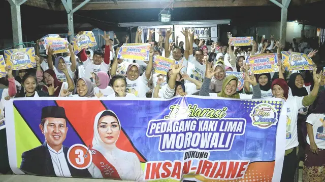 Ratusan Pedagang Kaki Lima Dukung Iksan-Iriane di Pilbup Morowali 2024 - Pemilu berita69.org
